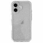 For iPhone 16 Plus IMD 3 in 1 Glitter TPU Hybrid PC Phone Case(White)