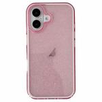 For iPhone 16 Plus IMD 3 in 1 Glitter TPU Hybrid PC Phone Case(Pink)