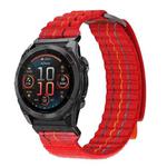 For Garmin 26mm Dual Sections Sports Style Nylon Loop Hook and Loop Fastener Watch Band(Red)