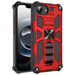 For iPhone 16e Armor Shockproof TPU Hybrid PC Magnetic Phone Case with Holder(Red)