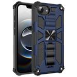 For iPhone 16e Armor Shockproof TPU Hybrid PC Magnetic Phone Case with Holder(Blue)