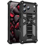 For iPhone 17 Pro Max Armor Shockproof TPU + PC Magnetic Phone Case with Holder(Black)