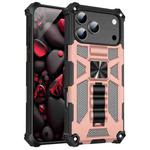 For iPhone 17 Pro Max Armor Shockproof TPU + PC Magnetic Phone Case with Holder(Rose Gold)