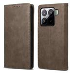For Xiaomi 15 Business Solid Color Magnetic RFID Leather Phone Case(Brown)