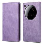 For Xiaomi 15 Ultra Business Solid Color Magnetic RFID Leather Phone Case(Purple)