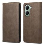 For Xiaomi Poco X7 Pro / Redmi Turbo 4 Business Solid Color Magnetic RFID Leather Phone Case(Brown)