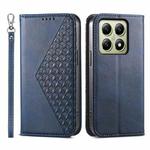 For Xiaomi 14T Cubic Grid Calf Texture Magnetic Leather Phone Case(Blue)