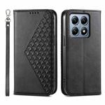 For Xiaomi 14T Pro Cubic Grid Calf Texture Magnetic Leather Phone Case(Black)