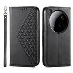 For Xiaomi 15 Ultra Cubic Grid Calf Texture Magnetic Leather Phone Case(Black)
