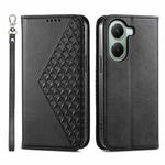 For Xiaomi Poco X7 Pro / Redmi Turbo 4 Cubic Grid Calf Texture Magnetic Leather Phone Case(Black)