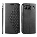 For OnePlus Nord 4 5G Cubic Grid Calf Texture Magnetic Leather Phone Case(Black)