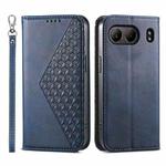 For OnePlus Nord 4 5G Cubic Grid Calf Texture Magnetic Leather Phone Case(Blue)