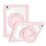 For iPad Air 11 2024 / Air 10.9 2022 Crystal Armor PC Hybrid TPU Tablet Case with Pen Slot(Pink)