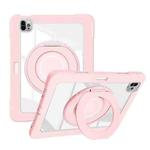 For iPad Pro 11 2022 / Air 10.9 2022 Crystal Armor PC Hybrid TPU Tablet Case with Pen Slot(Pink)