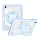 For iPad Pro 13 2024 Crystal Armor PC Hybrid TPU Tablet Case with Pen Slot(Blue)