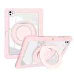 For iPad Pro 13 2024 Crystal Armor PC Hybrid TPU Tablet Case with Pen Slot(Pink)