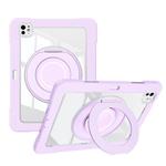 For iPad Pro 13 2024 Crystal Armor PC Hybrid TPU Tablet Case with Pen Slot(Purple)