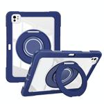 For iPad Pro 13 2024 Crystal Armor PC Hybrid TPU Tablet Case with Pen Slot(Dark Blue)
