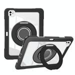 For iPad Pro 13 2024 Crystal Armor PC Hybrid TPU Tablet Case with Pen Slot(Black)