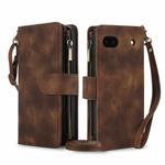 For Google Pixel 6 Dream 9-Card Zipper Wallet RFID Leather Phone Case with Lanyard(Brown)