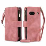 For Google Pixel 7 Dream 9-Card Zipper Wallet RFID Leather Phone Case with Lanyard(Rose Gold)