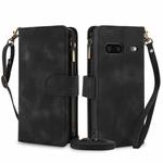 For Google Pixel 7 Dream 9-Card Zipper Wallet RFID Leather Phone Case with Lanyard(Black)