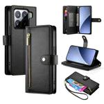 For Xiaomi 15 Nine Card-slot Zipper Wallet Bag Leather Phone Case(Black)