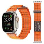 For Apple Watch 46mm / 49mm / 45mm / 44mm Dual-section Sports Nylon Loop Watch Band(Orange)