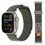 For Apple Watch 46mm / 49mm / 45mm / 44mm Dual-section Sports Nylon Loop Watch Band(Green)