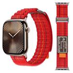 For Apple Watch 42mm / 41mm / 40mm / 38mm Dual-section Sports Nylon Loop Watch Band(Red)