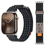 For Apple Watch 42mm / 41mm / 40mm / 38mm Dual-section Sports Nylon Loop Watch Band(Black)