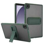 For Samsung Galaxy Tab A9 Skin Feel Holder PC Hybrid TPU Tablet Case(Dark Green)