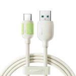 JOYROOM S-A53 Fluorescent Series 3A USB to Type-C Fast Charging Data Cable, Length:1.2m(Beige)