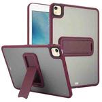 For iPad 4 / 3 / 2 9.7 inch Skin Feel Holder PC Hybrid TPU Tablet Case(Wine Red)