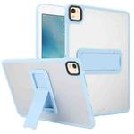For iPad 4 / 3 / 2 9.7 inch Skin Feel Holder PC Hybrid TPU Tablet Case(Light Blue)