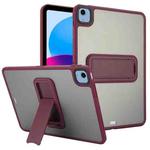 For iPad 10th Gen 10.9 2022 Skin Feel Holder PC Hybrid TPU Tablet Case(Wine Red)