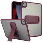 For iPad 10.2 2021 / 2020 / 2019 Skin Feel Holder PC Hybrid TPU Tablet Case(Wine Red)