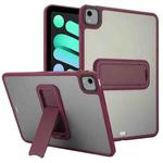 For iPad mini 2024 / mini 6 8.3 inch Skin Feel Holder PC Hybrid TPU Tablet Case(Wine Red)