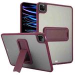 For iPad Pro 11 2022 / 2021 / 2020 Skin Feel Holder PC Hybrid TPU Tablet Case(Wine Red)