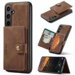 For Samsung Galaxy S24 FE 5G JEEHOOD J01 Retro Magnetic Detachable Wallet Phone Case(Brown)