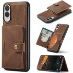 For Samsung Galaxy S25 Edge 5G JEEHOOD J01 Retro Magnetic Detachable Wallet Phone Case(Brown)