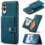 For Samsung Galaxy S25 Edge 5G JEEHOOD J01 Retro Magnetic Detachable Wallet Phone Case(Blue)