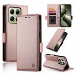 For Xiaomi 14T Side Buckle Magnetic Frosted Leather Phone Case(Rose Gold)