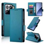 For Xiaomi 15 Side Buckle Magnetic Frosted Leather Phone Case(Blue)