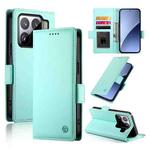 For Xiaomi 15 Side Buckle Magnetic Frosted Leather Phone Case(Mint Green)