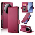 For Xiaomi 15 Ultra Side Buckle Magnetic Frosted Leather Phone Case(Wine Red)