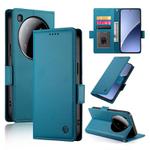 For Xiaomi 15 Ultra Side Buckle Magnetic Frosted Leather Phone Case(Blue)