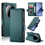 For Xiaomi 15 Ultra Side Buckle Magnetic Frosted Leather Phone Case(Dark Green)