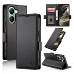 For Xiaomi Poco X7 Pro / Redmi Turbo 4 Side Buckle Magnetic Frosted Leather Phone Case(Black)