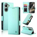 For Xiaomi Poco X7 Pro / Redmi Turbo 4 Side Buckle Magnetic Frosted Leather Phone Case(Mint Green)